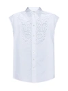 P.a.r.o.s.h Embroidered Sleeveless Shirt In White
