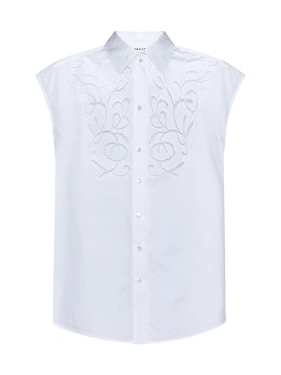 P.a.r.o.s.h Embroidered Sleeveless Shirt In White