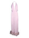 16arlington Isolde Feather-trim Halterneck Dress In Pink