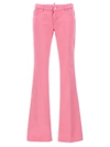 Dsquared2 Flare Waist Jeans With Pockets And Loops In Pink