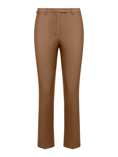 S Max Mara Fatina Crepe Tailored Trousers In Beige