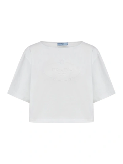 Prada T-shirt With Logo In White