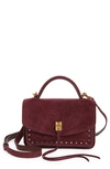 Rebecca Minkoff Darren Small Suede Messenger Bag In Garnet