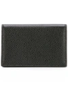 THOM BROWNE BLACK WALLET WITH LAMINATED LEATHER IN GRAINED LEATHER MAN