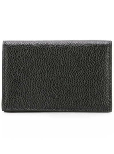 Thom Browne Business Card Holder In Pebble Grain Leather In Black