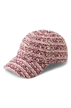 Helen Kaminski Charlette Bouclé Baseball Cap In Cranberry