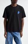 Jw Anderson Anchor Patch Cotton Jersey T-shirt In Black