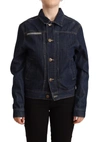 Master Coat Dark Blue Button Down Long Sleeves Denim Jacket In Blue