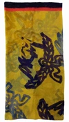 Mcm Lemon Chrome Silk/modal Jacquard Brushed Logo Edge Scarf In Yellow Lemon