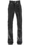 Alessandra Rich Croc-effect Leather Pants In Black