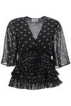 Ganni Shirts Black In Mixed Colours
