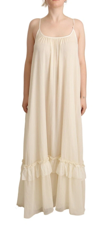 Lux Lair Elegant Off White A-line Floor Length Women's Dress