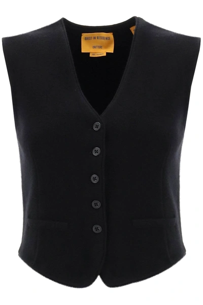 Guest In Residence Tailored Cashmere Vest In Black