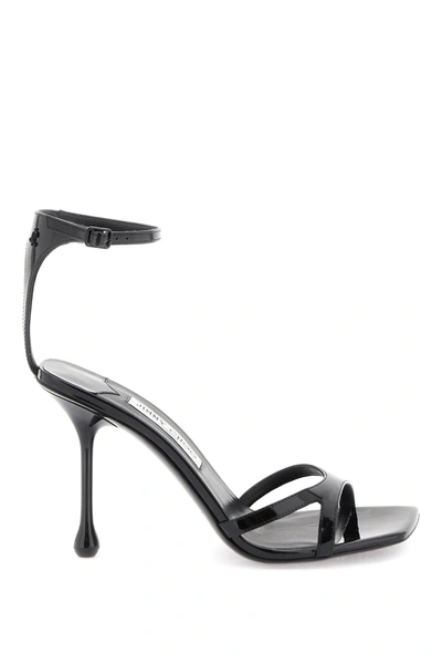 Jimmy Choo Ixia 95 Patent Leather Heeled Sandals In Black