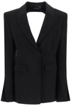 Mugler Open-back Single-breasted Blazer In Black