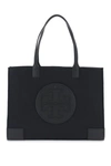 Tory Burch Ella Tote Bag In Black Leather In Black