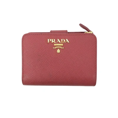 Prada Saffiano Red Leather Wallet  ()