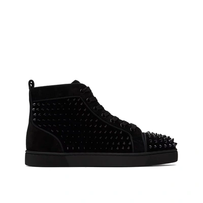 Christian Louboutin Louis Orlato Suede High-top Trainers In Black