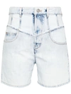Isabel Marant Shorts With Patch Logo And Contrasting Details In Blue