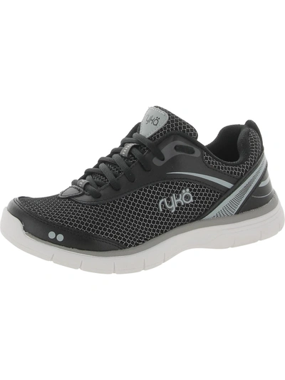 Ryka Destiny 2 Womens Leather Trim Comfort Running Shoes In Black