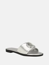 GUESS FACTORY MAGNIFY FAUX-LEATHER BEACH SLIDES