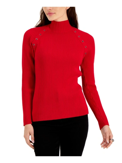 Fever Womens Ribbed Knit Holiday Pullover Sweater In Multi