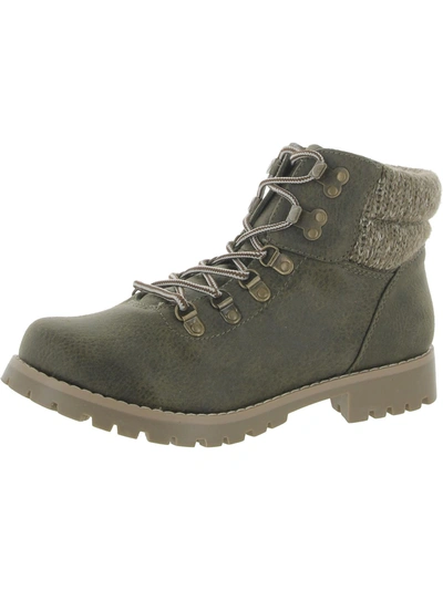 Cliffs By White Mountain Pathfield Knit Collar Lace-up Boot In Lt Brown/ Fabric/ Fleece