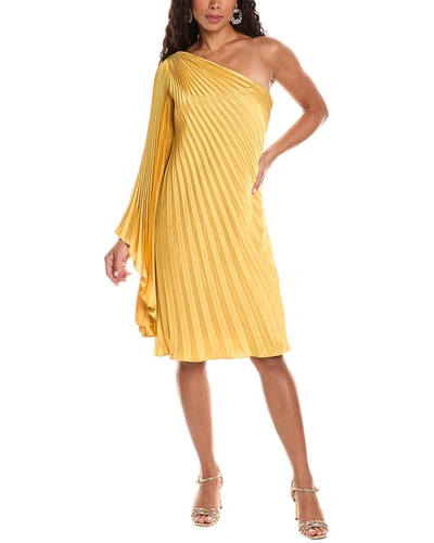 Rene Ruiz Rene By  Collection One-shoulder Midi Dress In Yellow