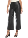 KAREN KANE WOMENS FAUX LEATHER CRINKLED CROPPED PANTS