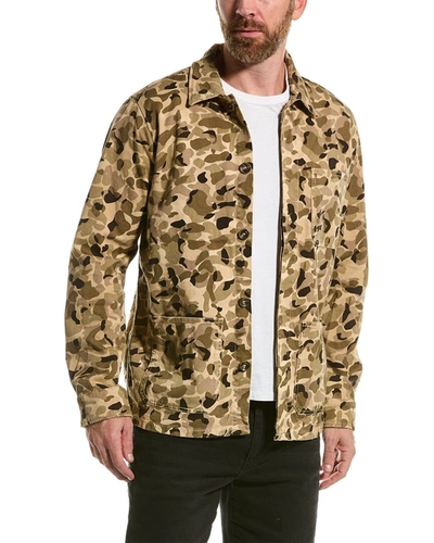 7 For All Mankind Camo Shirt Jacket In Gold