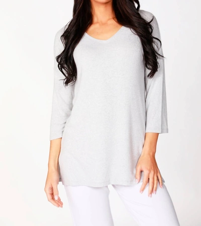 French Kyss Tatiana Kashmira 3/4 Sleeve Tunic In Gray In Grey