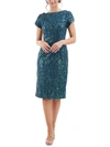 JS COLLECTIONS WOMENS EMBROIDERED SEQUINED SHEATH DRESS