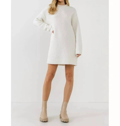 English Factory Cozy Round Sweater Dress In White