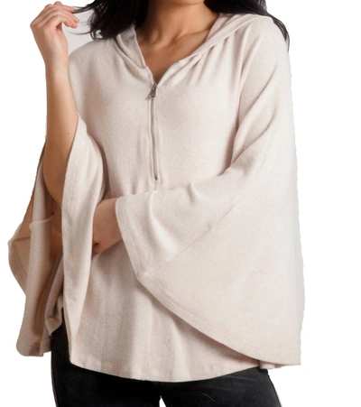 French Kyss Sophia Kashmira Hooded Poncho In Beige