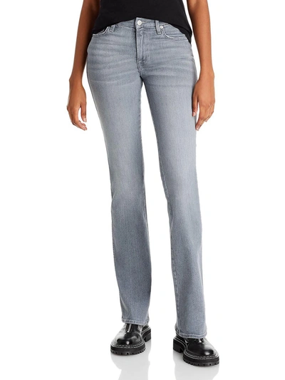 7 For All Mankind Kimmie Womens Denim Whisker Wash Bootcut Jeans In Grey