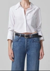 Citizens Of Humanity Bea Cropped Button-front Shirt In White