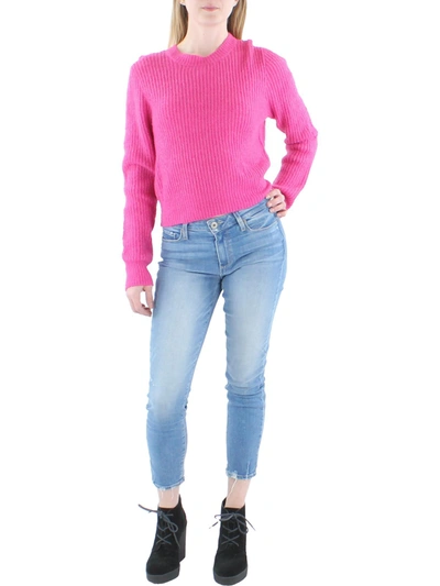 Z Supply Womens Crewneck Cable Knit Pullover Sweater In Pink