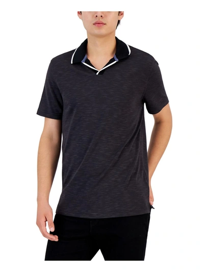 Alfani Men's Johnny Collar Polo, Created For Macy's In Grey