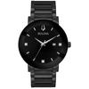 Bulova Modern Black Stainless Steel Mens Watch In Black