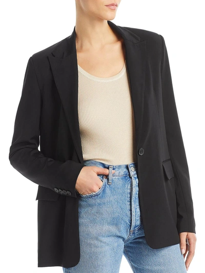 Remain Womens Woven Long Sleeves One-button Blazer In Black
