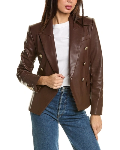 Bcbgmaxazria Faux Leather Blazer In Brown