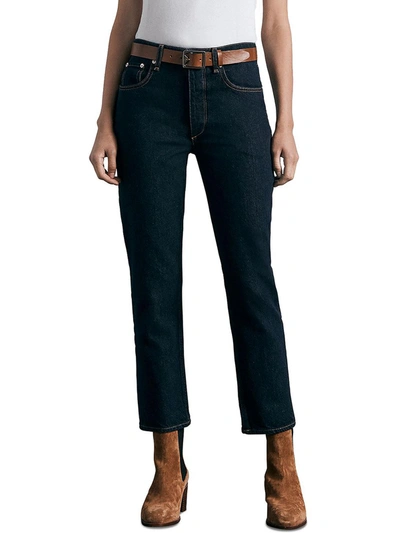 Rag & Bone Nina Womens Denim Ankle Cigarette Jeans In Blue