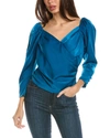 Harper Surplice Top In Blue
