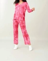 French Kyss Soft Stretch V-neck Pocket Tie Dye Tee In Candy In Pink