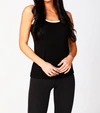 FRENCH KYSS SOFT STRETCH CONTRAST TANK IN BLACK