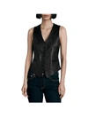 RAG & BONE VANESSA WOMENS LAMB LEATHER FITTED VEST