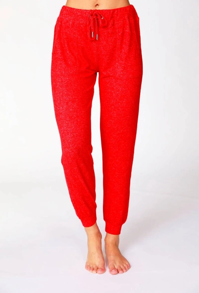 French Kyss Soft Stretch Drawstring Jogger In Red