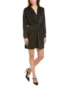 Harper Pleated Shirtdress In Black