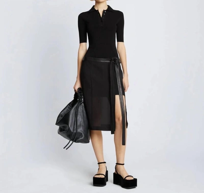 Proenza Schouler Tie-detailed Crepe Chiffon Wrap Skirt In Black