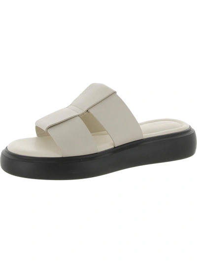 Vagabond Blenda Womens Leather Slip On Slide Sandals In White